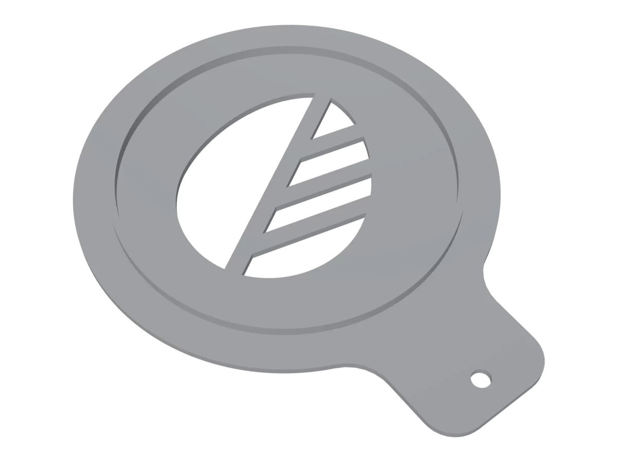 Трафарет с листом: прожилки держатся на перемычках, которые генератор поставил сам